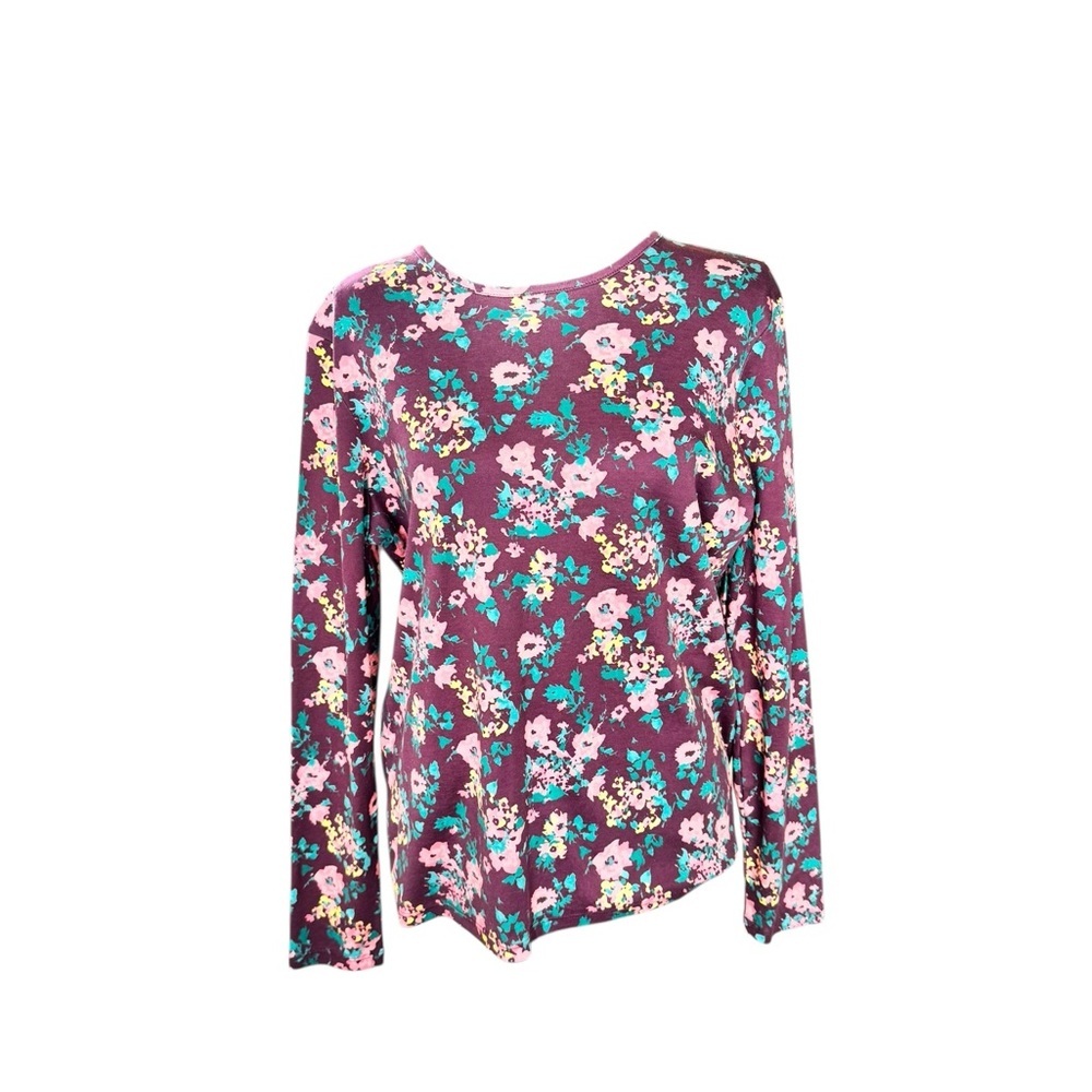 L.L.Bean Supima Cotton Floral Long Sleeve Tee | Cozy A50